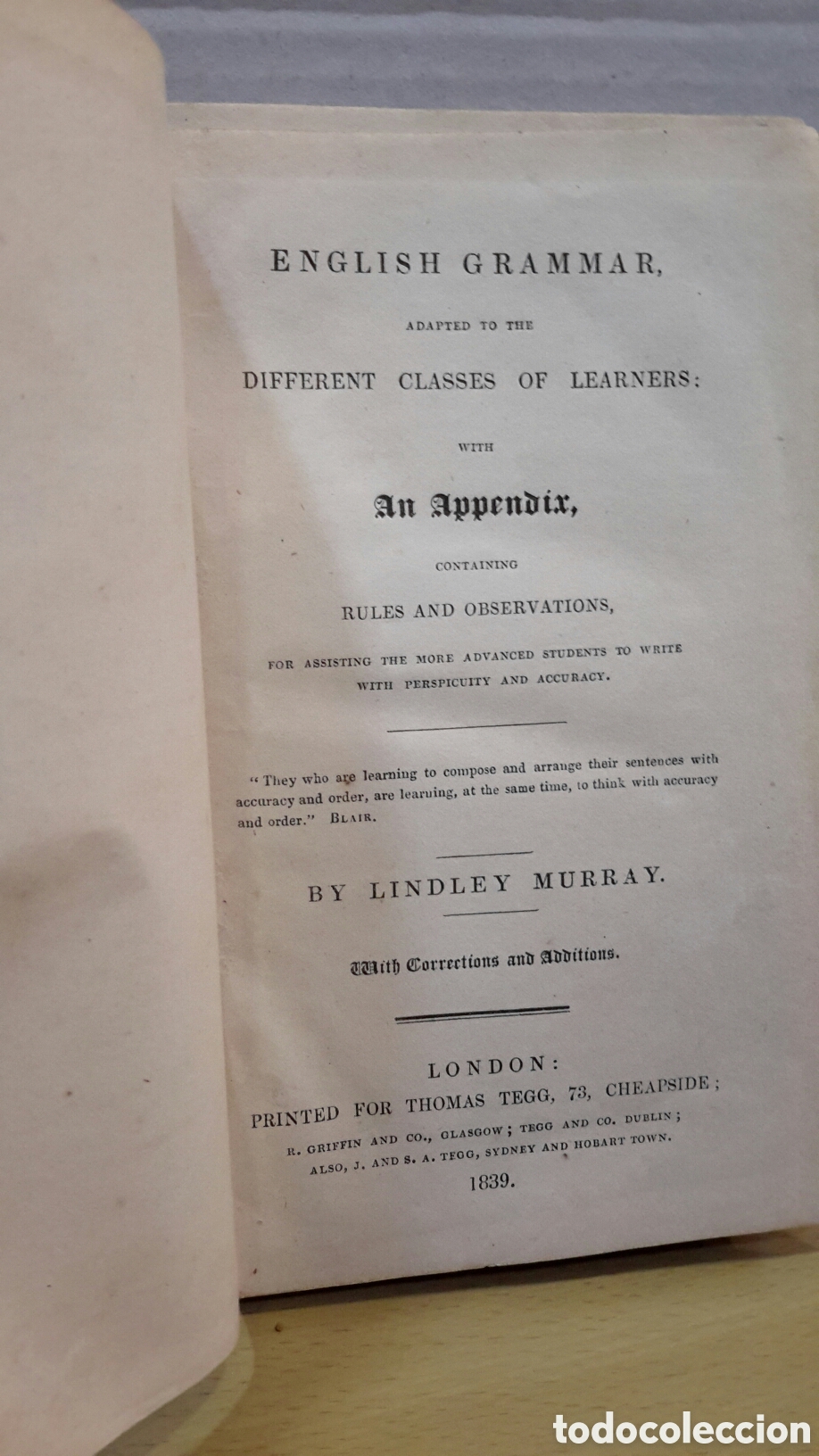 Old books: English Grammar adapted to the different classes of learners - Lindley Murray