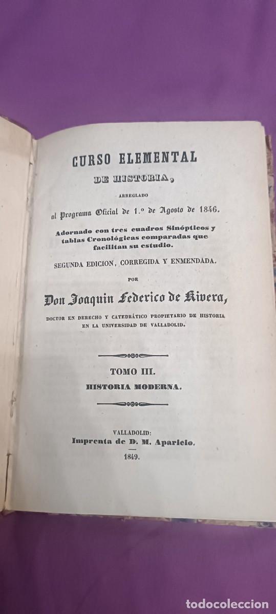 Libros antiguos: Curso elemental de historia