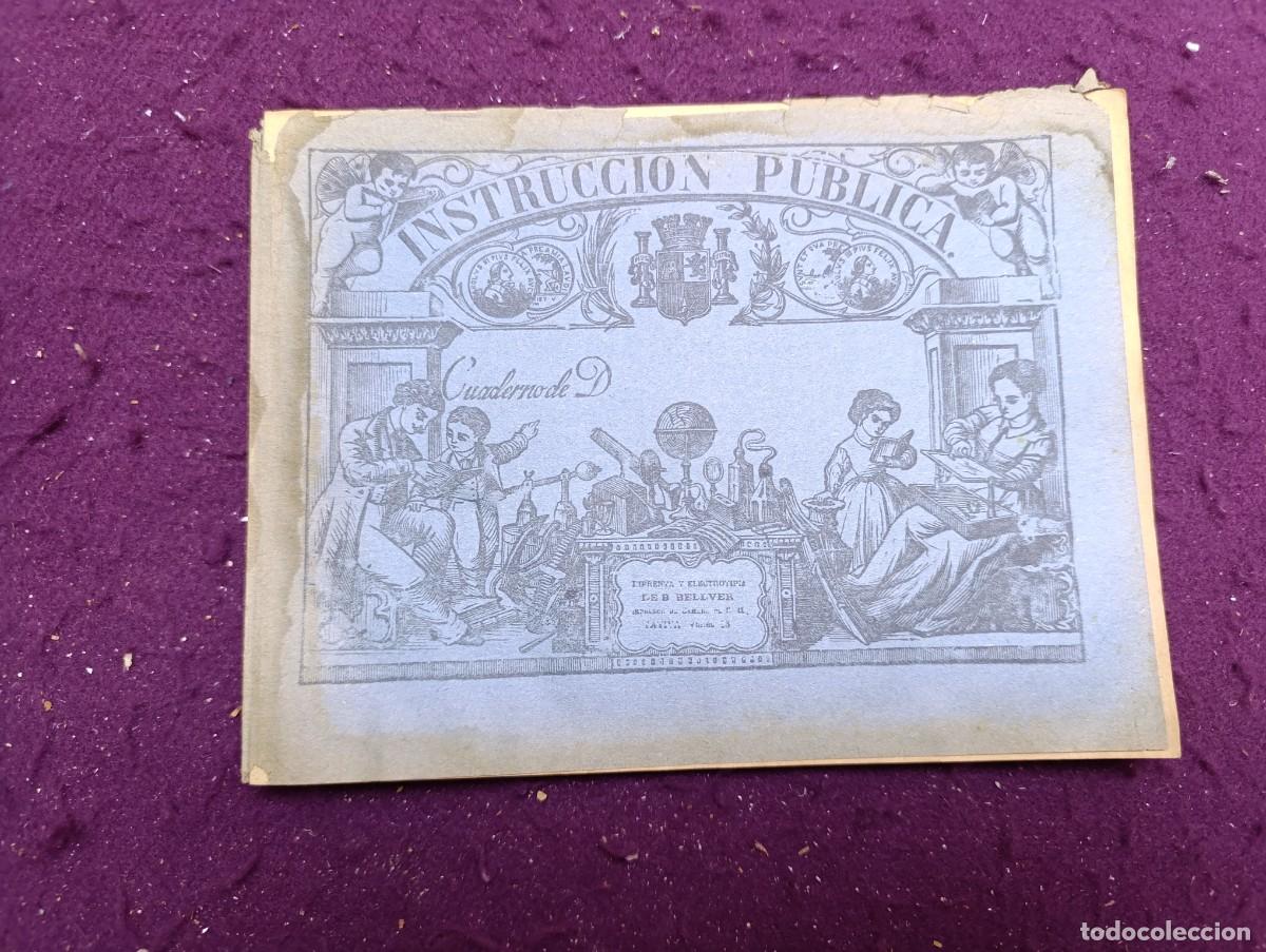 Libros antiguos: Antiguo Cuaderno de Escuela, Instrucci&oacute;n P&uacute;blica, J&aacute;tiva