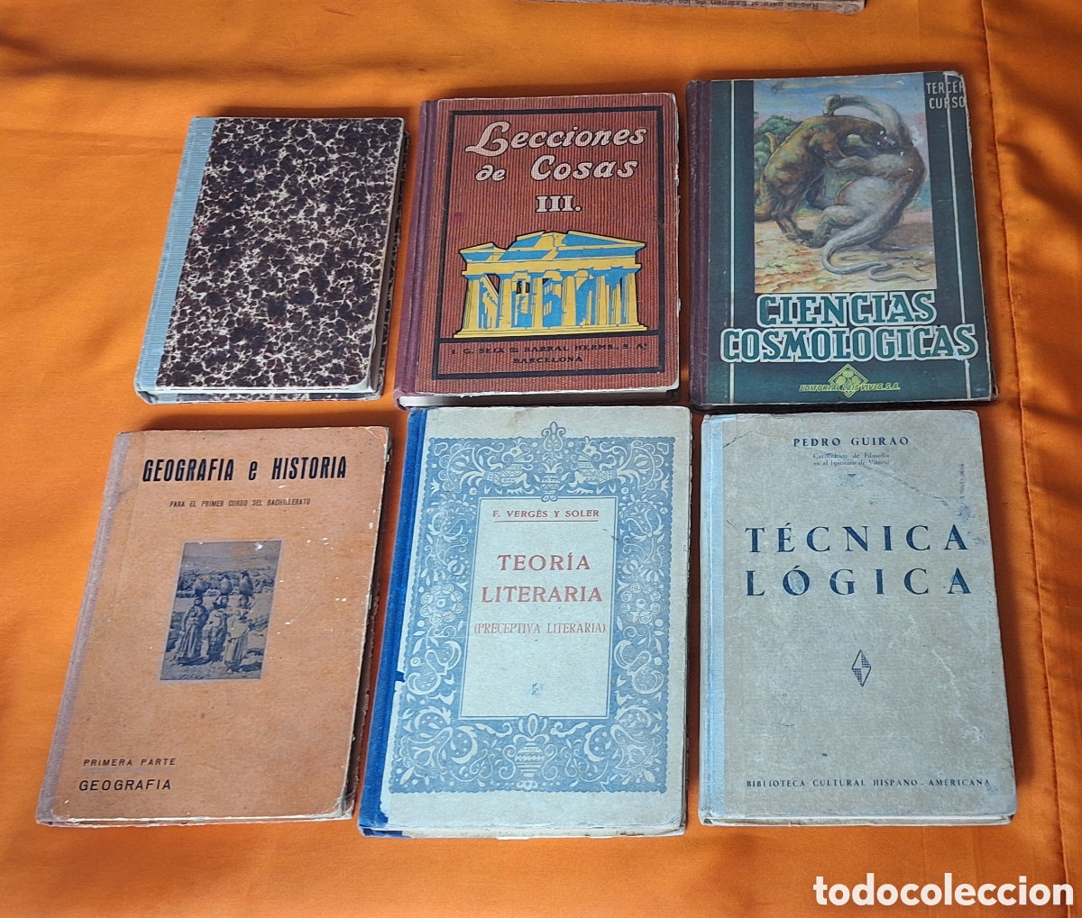 Libros antiguos: Lote de 6 Libros de Estudio - Escuela - Analectas - Ciencia - Geograf&iacute;a - Literatura