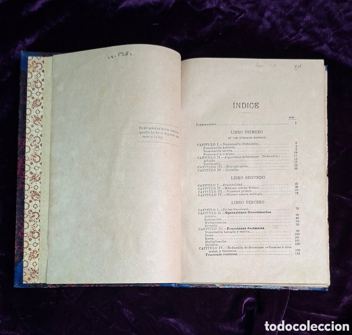 Libros antiguos: Elementos de Aritm&eacute;tica (Madrid, 1907) - Foto 2