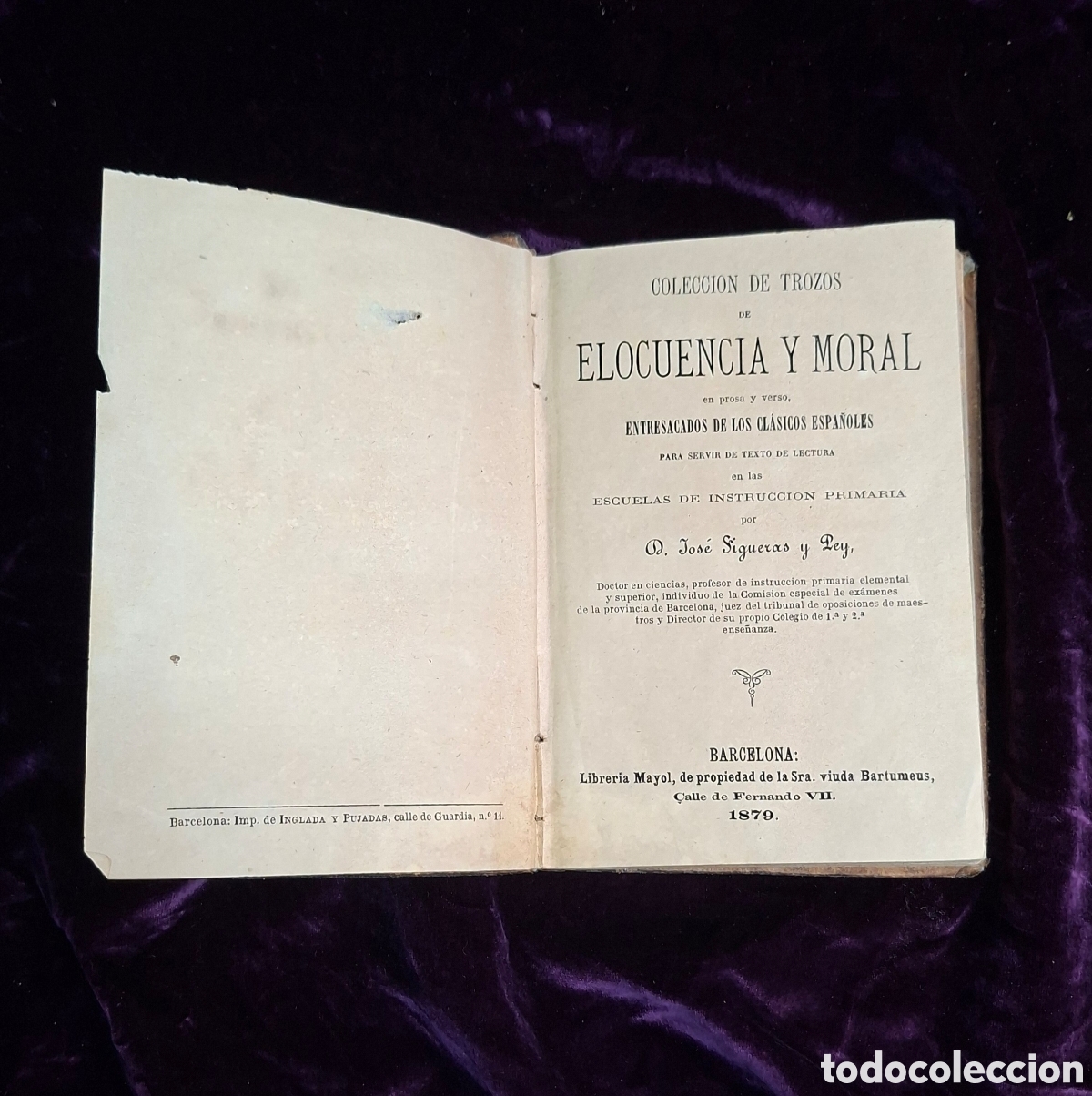 Libros antiguos: Colecci&oacute;n de trozos de elocuencia y moral (Barcelona, 1879)