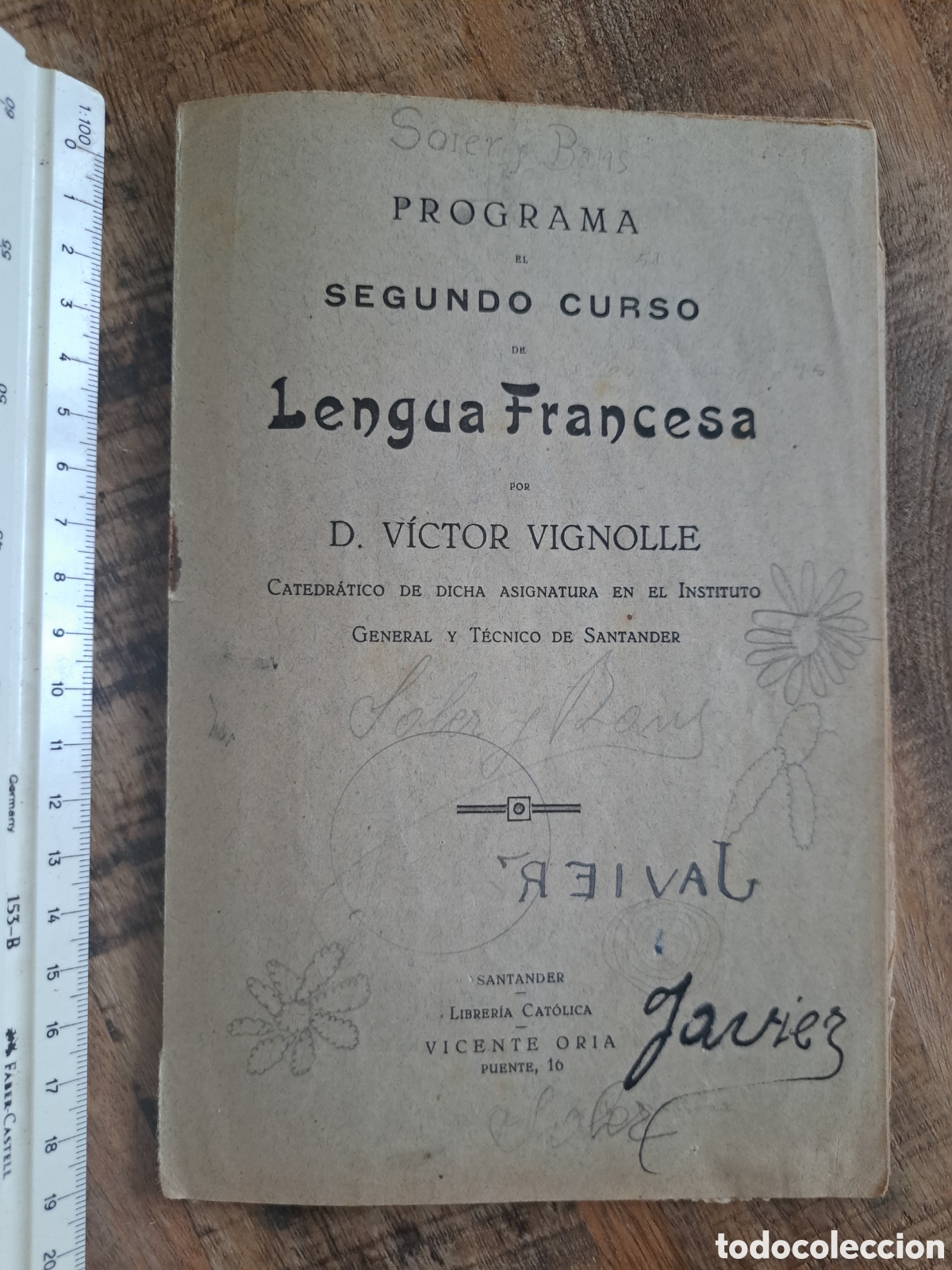 Libros antiguos: Jml Programa de segundo curso de Lengua Francesa por Victor Vignolle. Santander