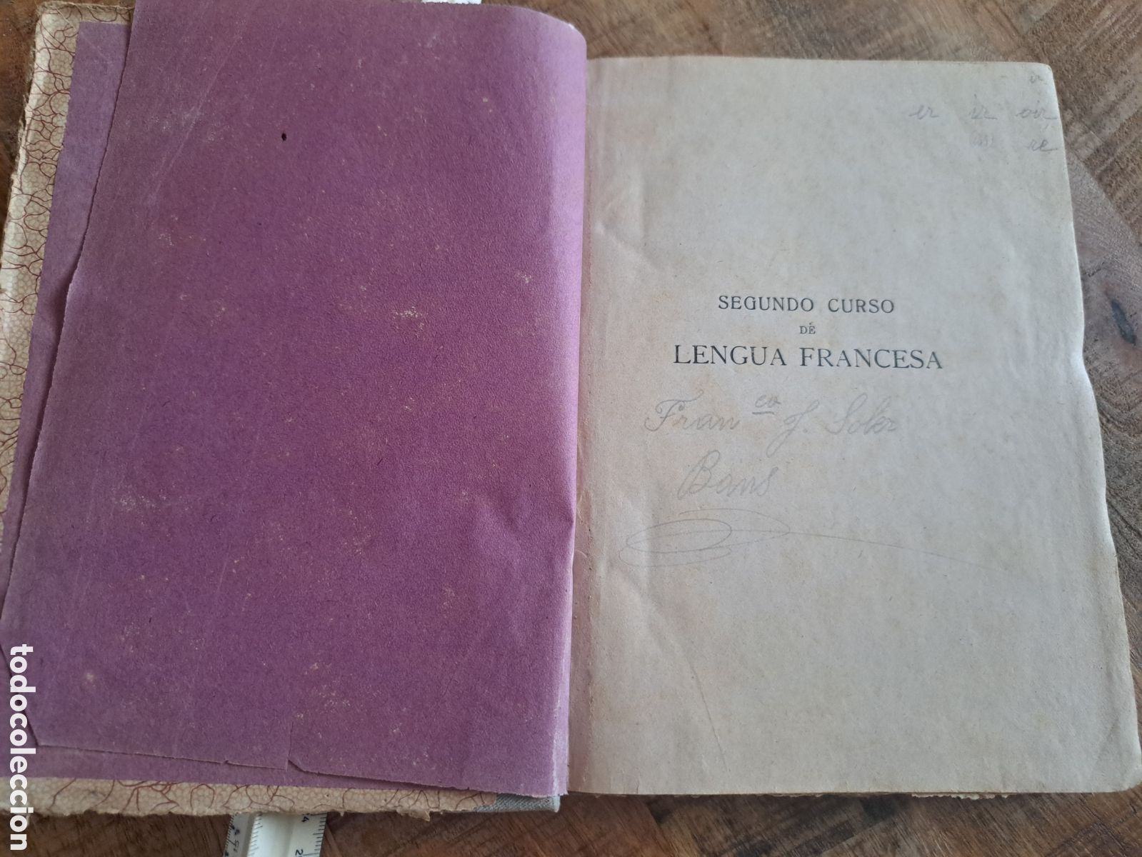 Libros antiguos: Jml Libro segundo curso lengua Francesa. Victor Vignolle, teoria y practica, Santander 1921. Raro