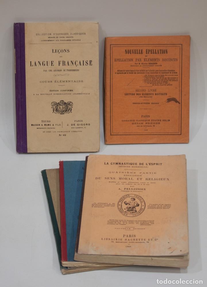 Libros antiguos: LOTE DE LIBROS ESCOLARES ANTIGUOS EN FRANCES. LA GYMNASTIQUE DE L'ESPRIT Y OTROS.