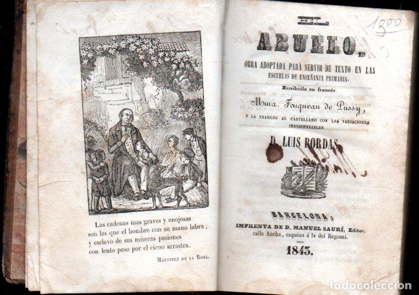 Libros antiguos: LUIS BORDAS : EL ABUELO (SAUR&Iacute;, 1843)