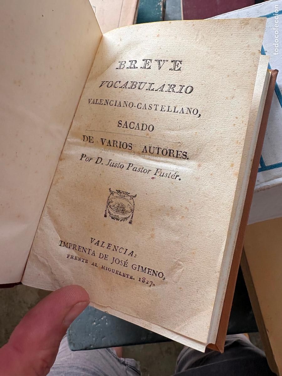 Libros antiguos: BREVE vocabulario Valenciano - Castellano. Justo Pastor, Original a&ntilde;os 20