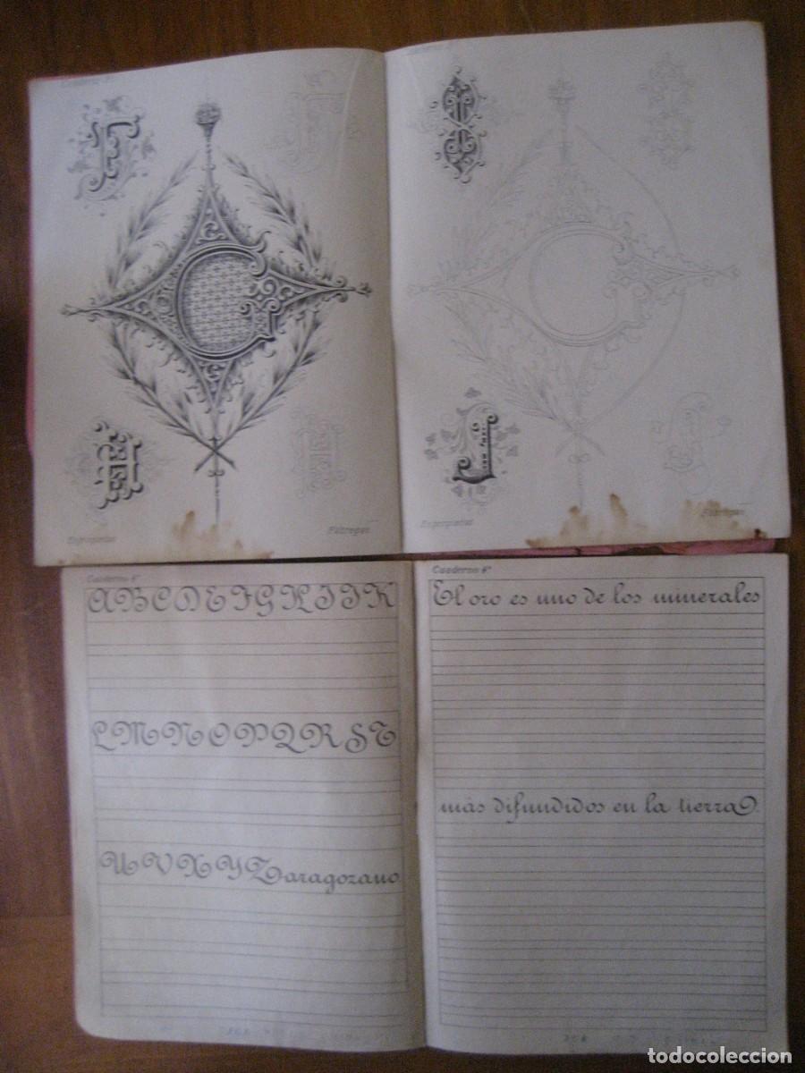Libros antiguos: 2 cuadernos de caligrafia de adorno n&ordm; 3 y letra redonda . Fabregas