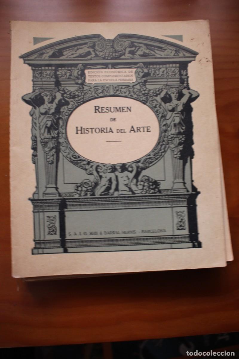 Libros antiguos: Resumen de Historia del arte. Seix Barral. Edici&oacute;n econ&oacute;mica de textos.