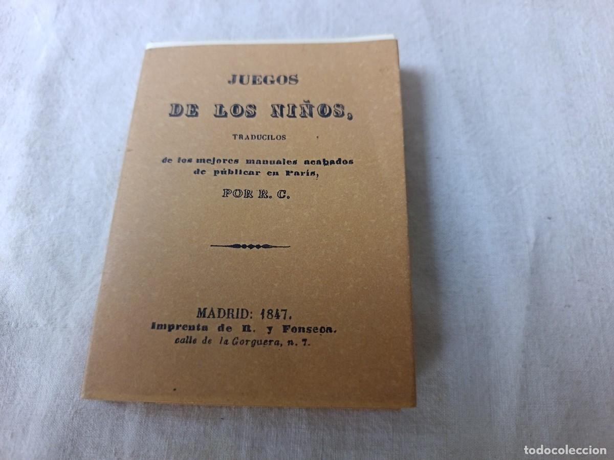Libros antiguos: Antiguo Libro de escuela o similar, Juegos de los Ni&ntilde;os, RC, 1847, Madrid, R. y Fonseca