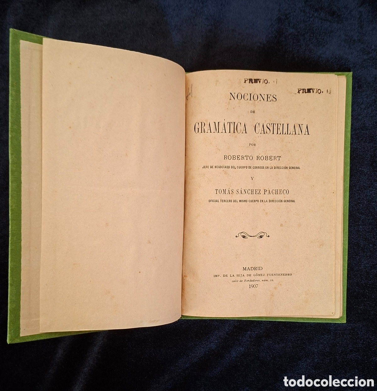 Libros antiguos: Nociones de Gram&aacute;tica Castellana (1907)