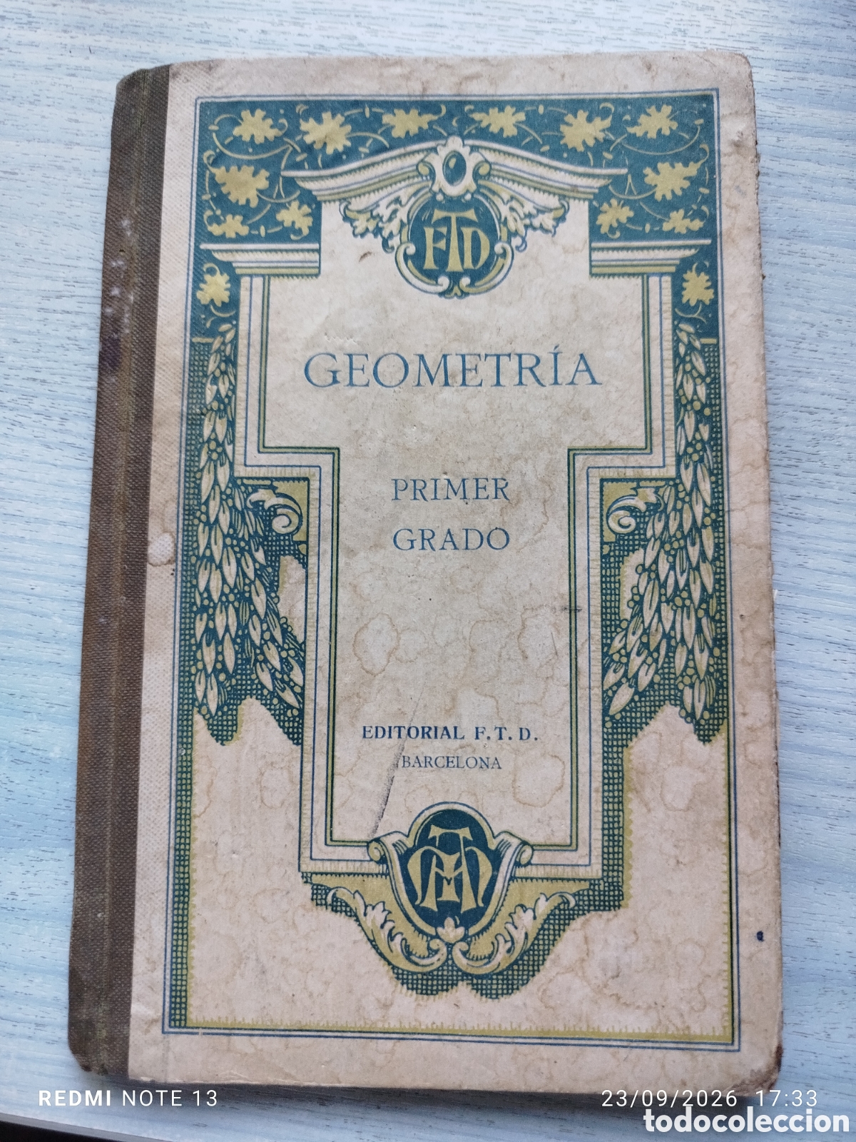 Libros antiguos: Geometr&iacute;a ed.FTD.1927