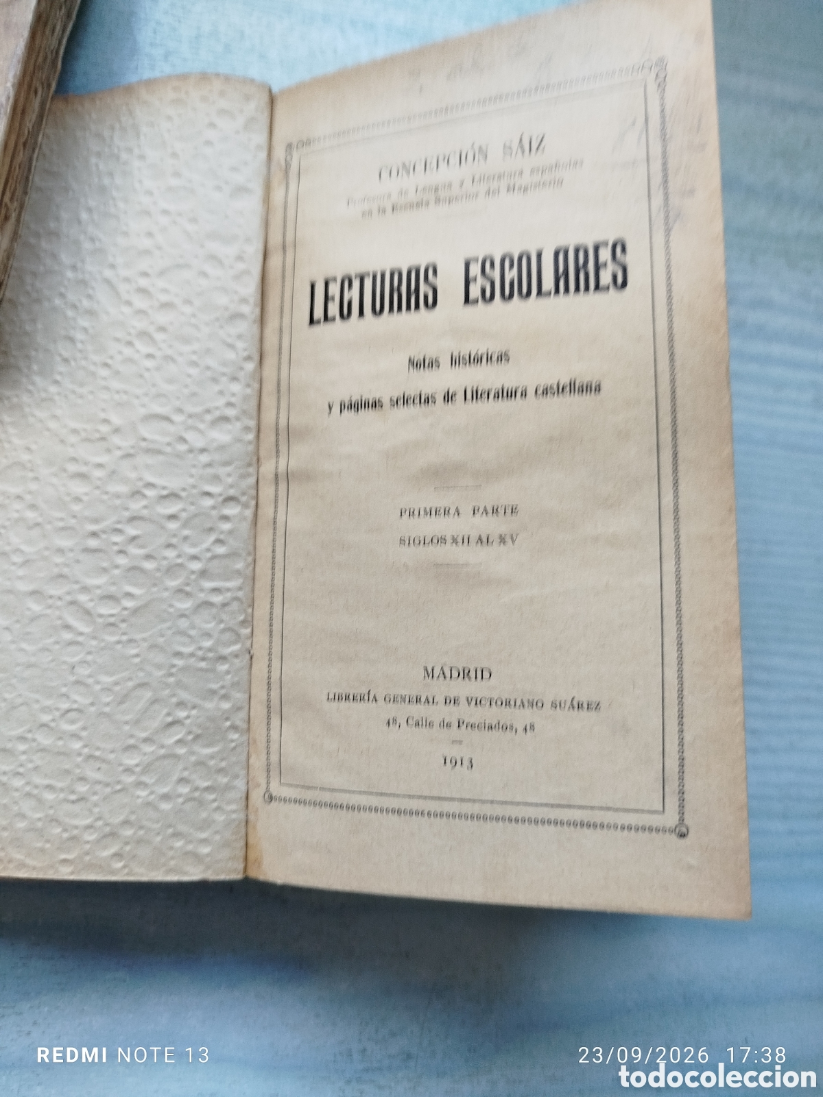 Libros antiguos: Lecturas escolares 1913 - Foto 1