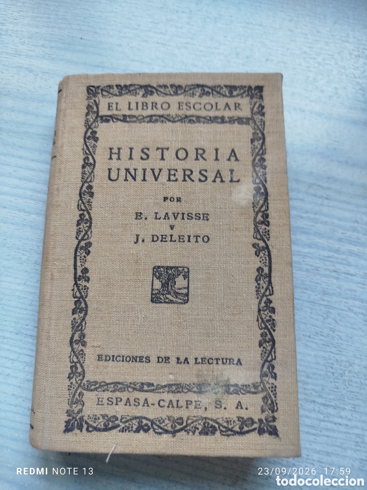 Libros antiguos: Libro escolar historia universal