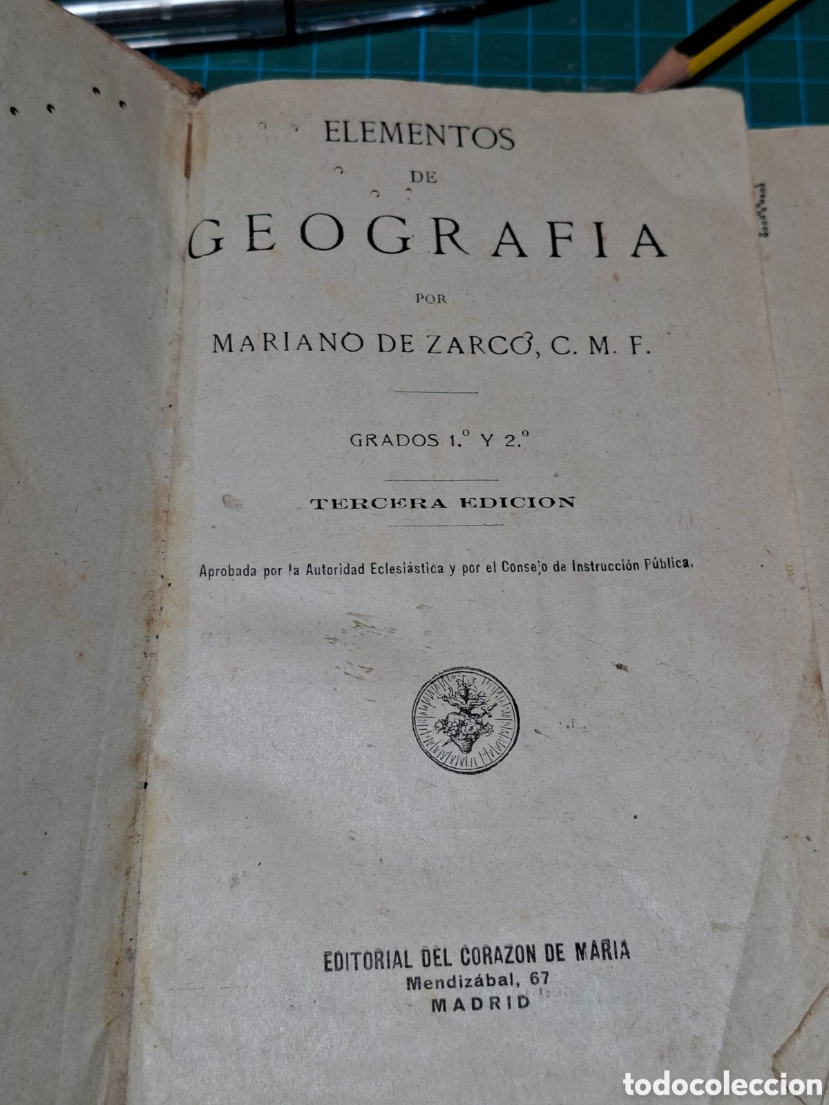 Libros antiguos: Elementos de geografia - Foto 3