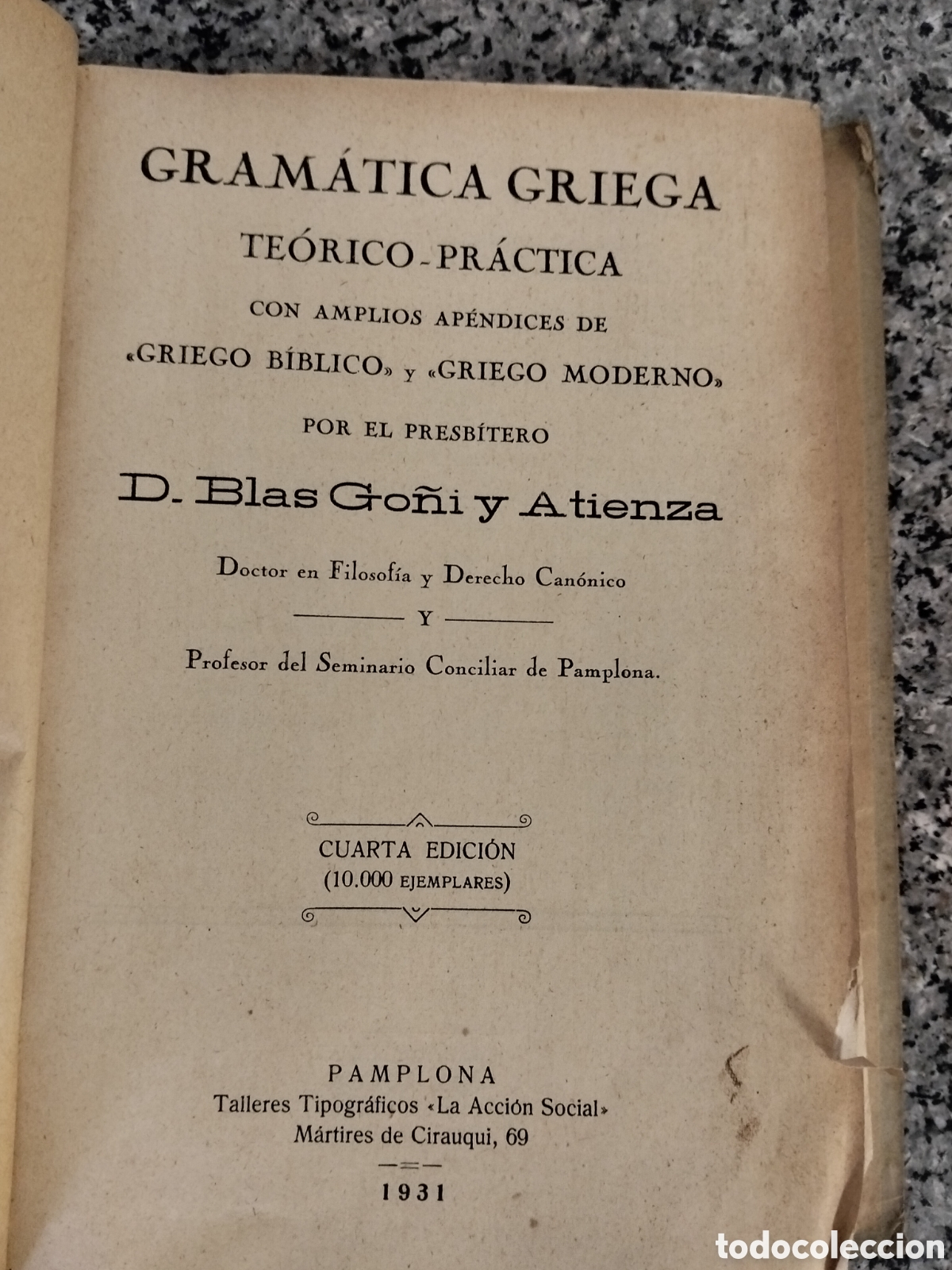 Libros antiguos: Libro Gram&aacute;tica Griega a&ntilde;o 1931 - Foto 3