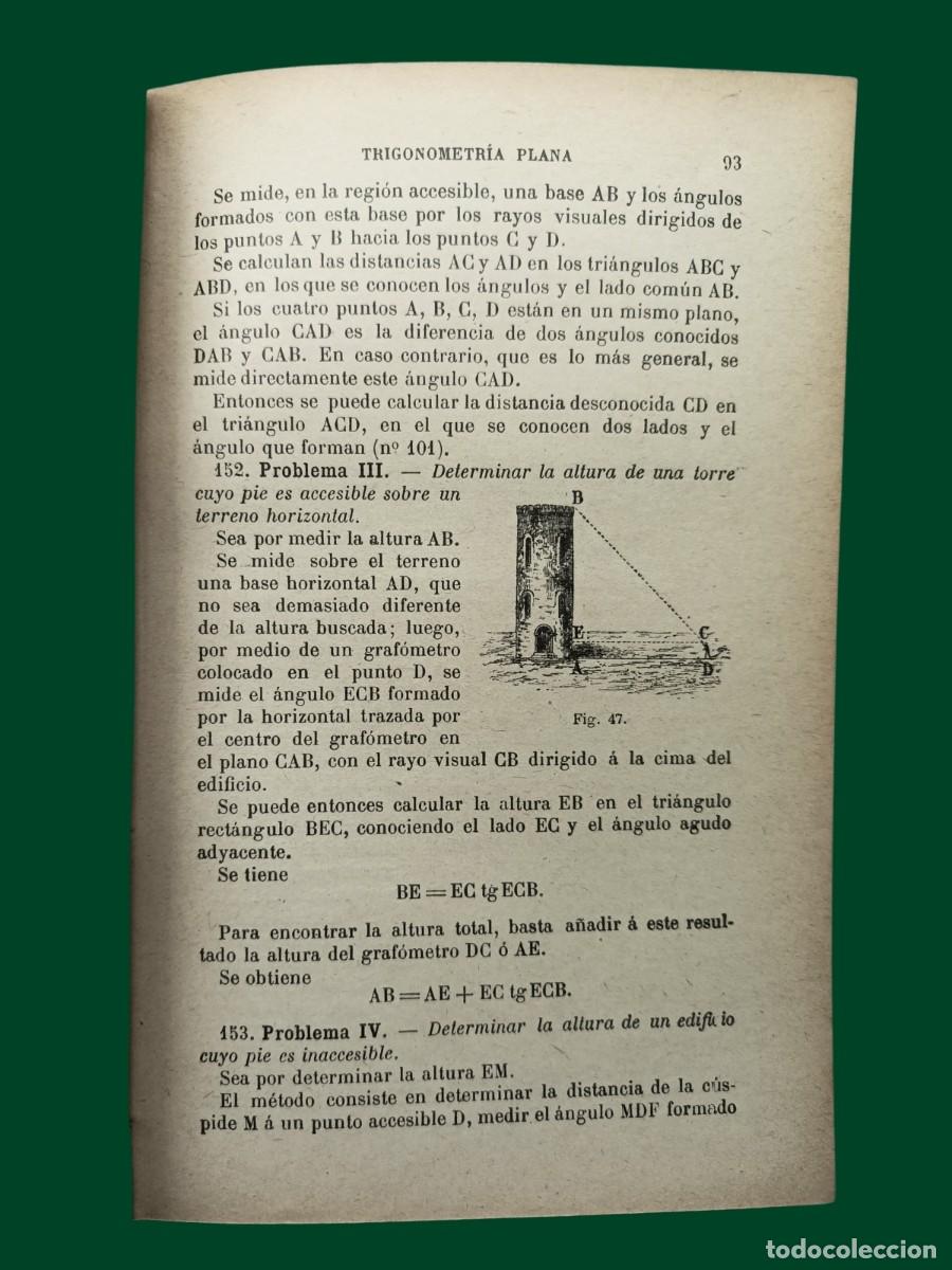 Libros antiguos: ELEMENTOS DE TRIGONOMETR&Iacute;A. G.M. Bru&ntilde;o. 1916 - Foto 5
