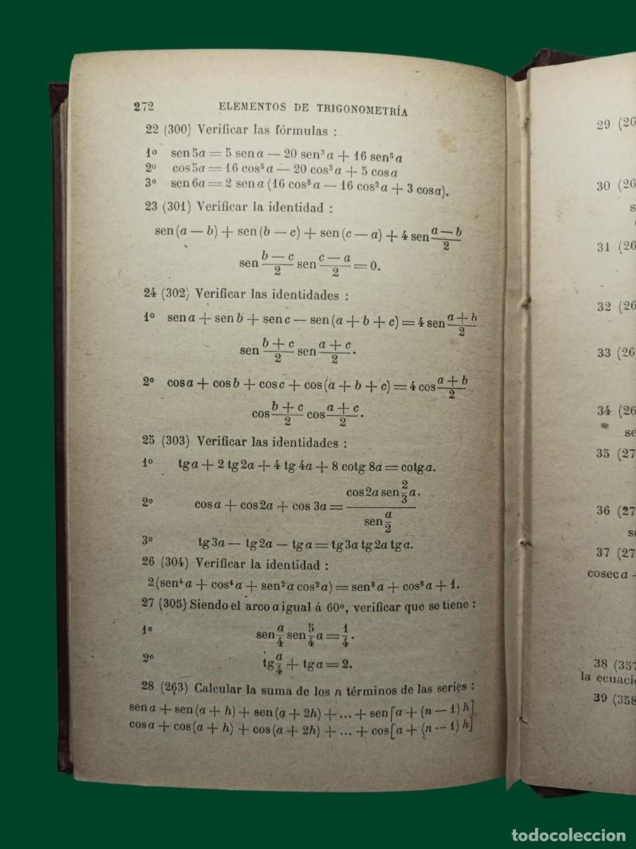 Libros antiguos: ELEMENTOS DE TRIGONOMETR&Iacute;A. G.M. Bru&ntilde;o. 1916 - Foto 6