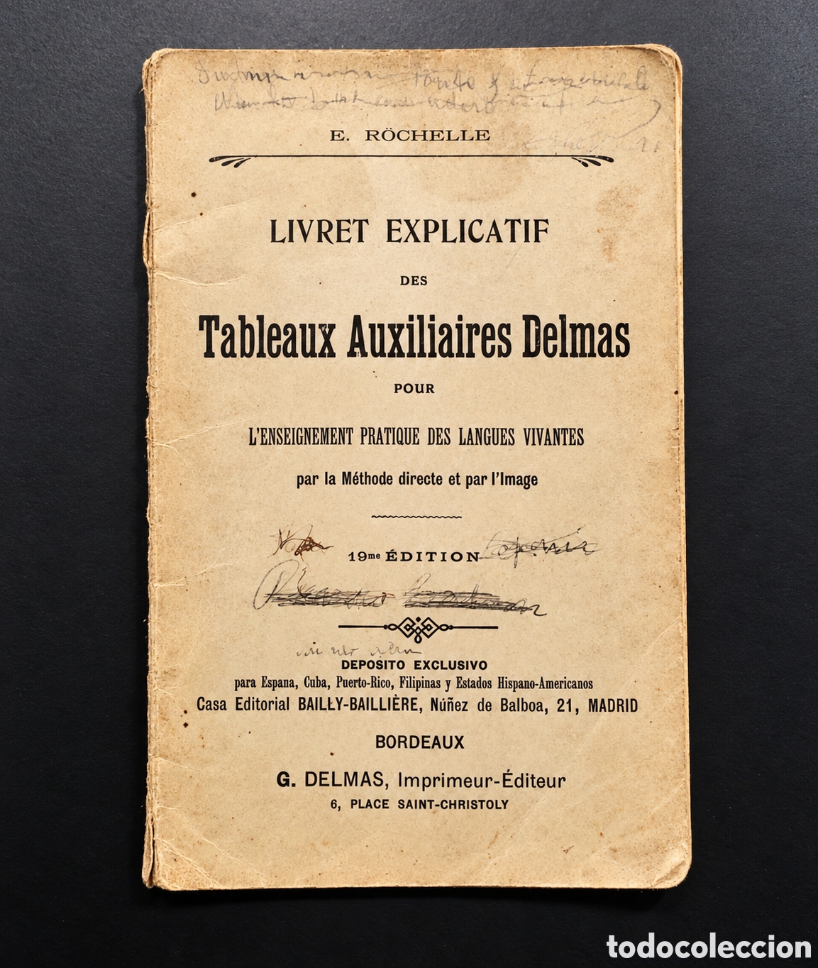 Libros antiguos: Libreto franc&eacute;s Tableaux Auxiliaires Delmas 1916 - E. Rochelle - 19&ordf; edici&oacute;n