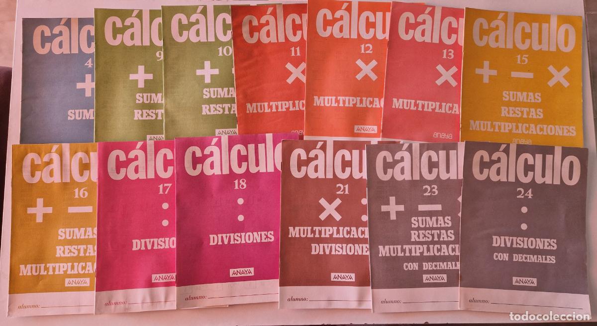 Libros antiguos: lote 13 cuadernillo cuaderno Anaya 1986 cartilla egb calculo divisiones suma resta divisiones