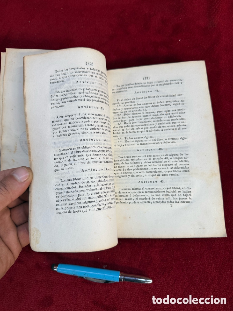 Libros antiguos: Antiguo libro de 1829,Codico de Comercio,Madrid! - Foto 12