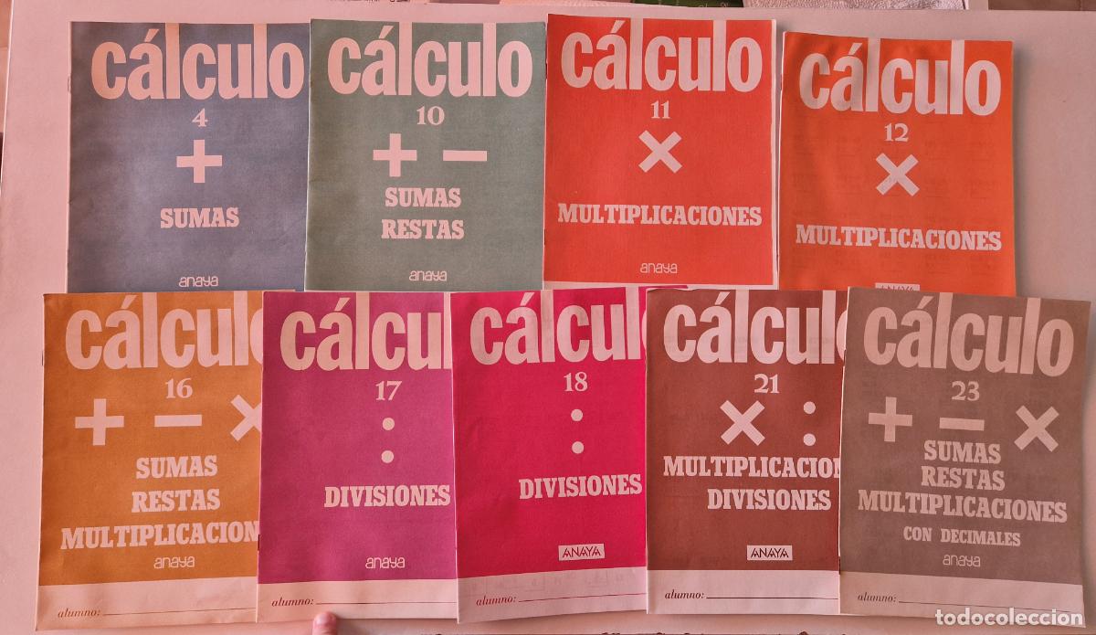 Libros antiguos: lote 9 cuadernillo cuaderno Anaya 1986 cartilla egb calculo divisiones suma resta divisiones