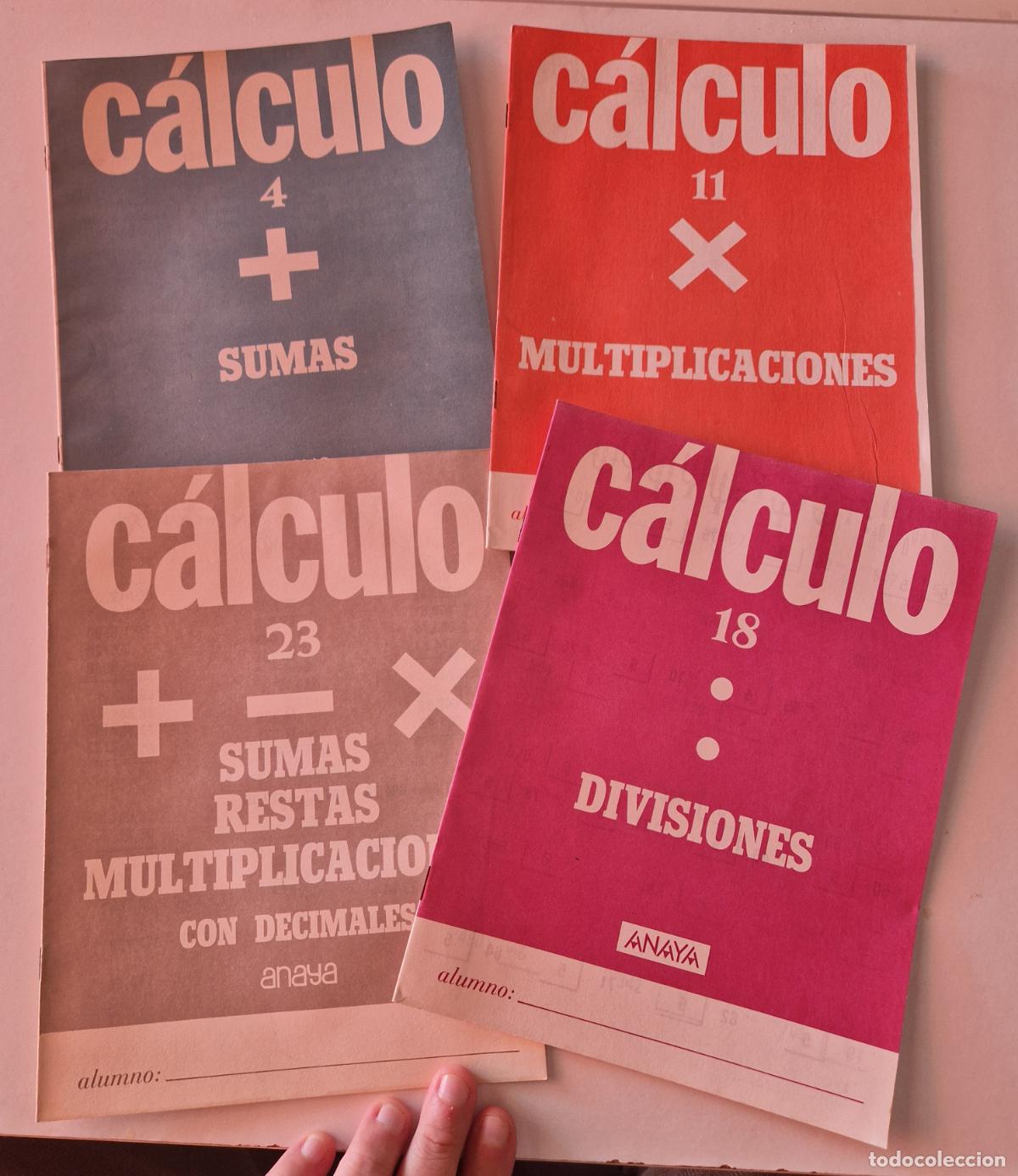 Libros antiguos: lote 4 cuadernillo cuaderno Anaya 1986 cartilla egb calculo divisiones suma resta divisiones