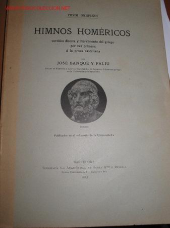 Libros antiguos: HIMNOS HOMERICOS. 1.913 - Foto 1