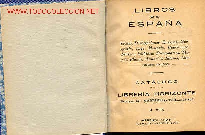 Libros antiguos: CAT&#302;LOGO. LIBROS DE ESPA&#323;A - Foto 1