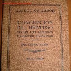 Libros antiguos: LA CONCEPCION DEL UNIVERSO SEGÚN LOS FILOSOFOS MODERNOS 1.933