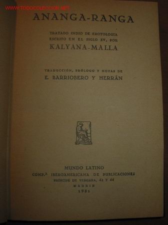 Libros antiguos: ANANGA-RANGA.  1.931 - Foto 1