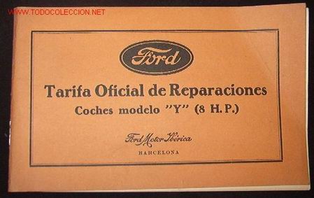 Libros antiguos: Ford, tarifa oficial de reparaciones - Foto 1