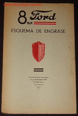 Libros antiguos: Esquema de engrase Ford, Triptico - Foto 1