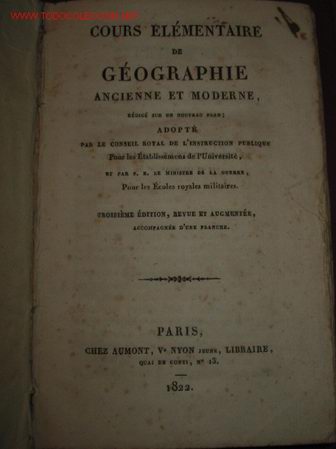 Libros antiguos: G&eacute;ographie Ancienne et Moderne. 1.822. - Foto 1