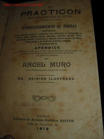 Libros antiguos: EL PRACTICON. Tratado completo de COCINA. 1.919 - Foto 1