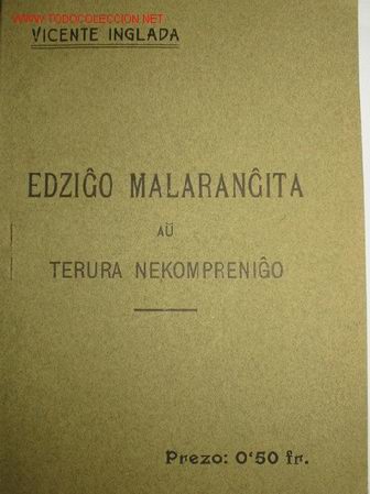 Libros antiguos: Obra en esperanto de Vicente Inglada. 1.907 - Foto 1