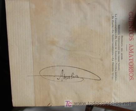 Libros antiguos: ALARCON, CUENTOS AMATORIOS, LIBRO DE 1881, CON DEDICATORIA DEL AUTOR - Foto 4