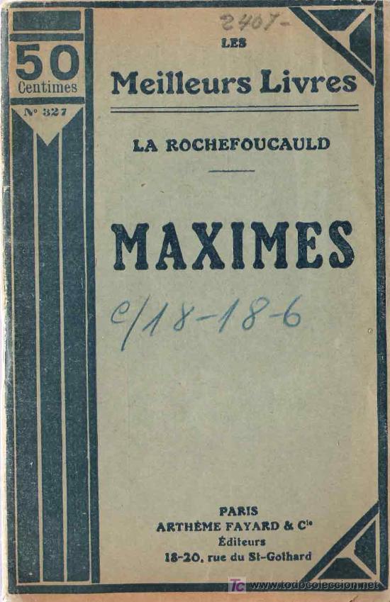 Libros antiguos: Maximes  / La Rochefoucauld. - Foto 1