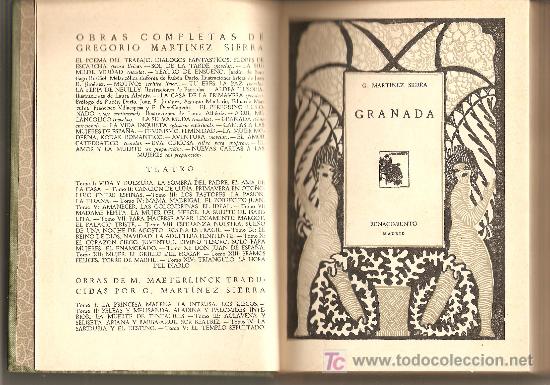 Libros antiguos: GRANADA .-GREGORIO MART&Iacute;NEZ SIERRA  /  (TEMA LOCAL) - Foto 1