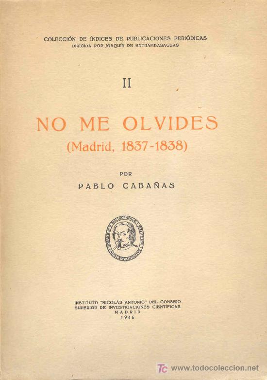 Libros antiguos: NO ME OLVIDES (Madrid, 1837-1838) - Foto 1
