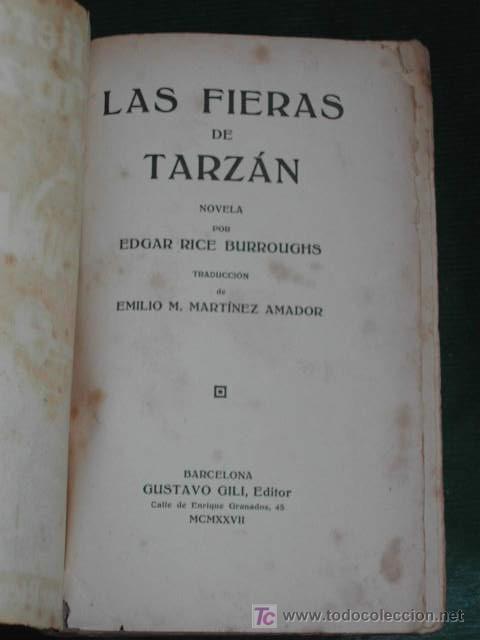 Libros antiguos: LAS FIERAS DE TARZ&Aacute;N, de Edgar Rice Burroughs - Foto 2