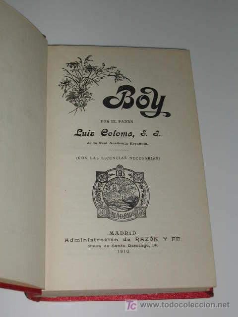 Libros antiguos: BOY, de Luis Coloma - 1a.Edici&oacute;n 1910 - Foto 1