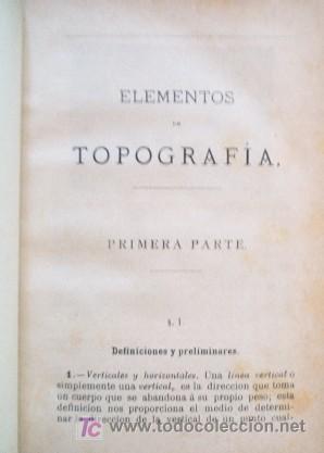 Libros antiguos: ELEMENTOS DE TOPOGRAFIA - A&Ntilde;O 1880 - Foto 3