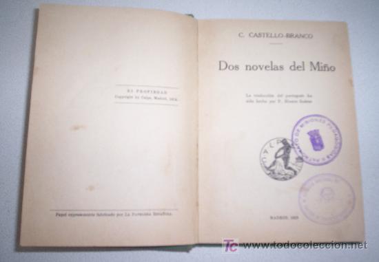 Libros antiguos: DOS NOVELAS DEL MI&Ntilde;O - C. CASTELLO-BRANCO (1919) - Foto 2