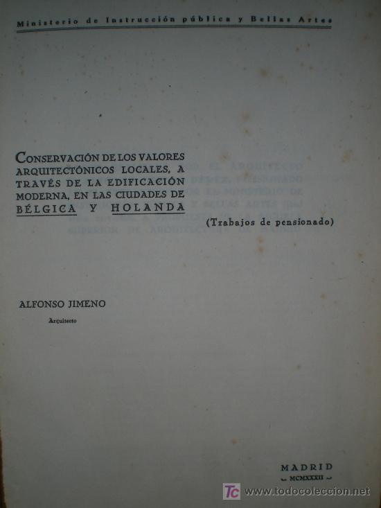 Libros antiguos: CONSERVACION DE LOS VALORES ARQUITECTONICOS LOCALES, A TRAVES DE LA EDIFICACION MODERNA, ... - Foto 2
