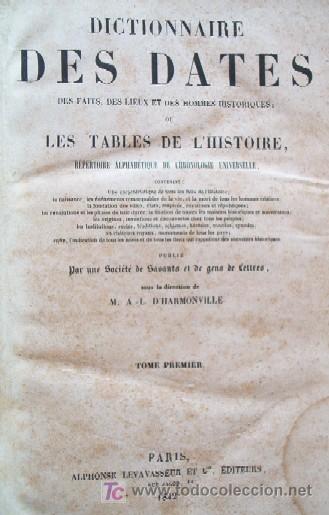 Libros antiguos: DICTIONNAIRE DES DATES - 2 TOMOS - A&Ntilde;O 1845 - Foto 2