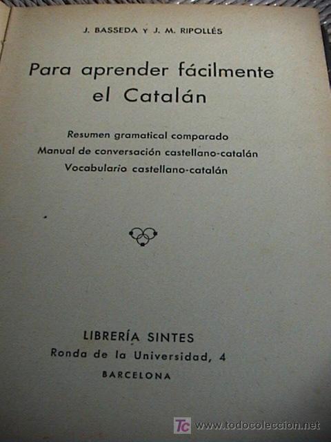 Libros antiguos: Para aprender facilmente el catalan. - Foto 1
