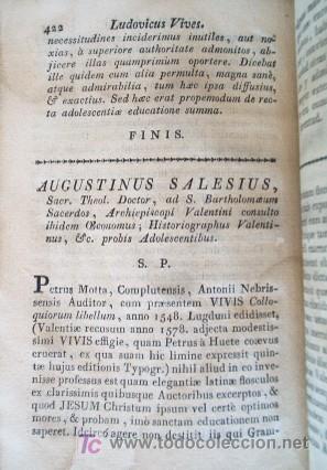 Libros antiguos: DIALOGOS DE JUAN LUIS VIVES - A&Ntilde;O 1817 - Foto 4