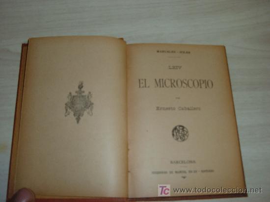 Antiquarische B&uuml;cher: EL MICROSCOPIO E CABALLERO MANUALES SOLER