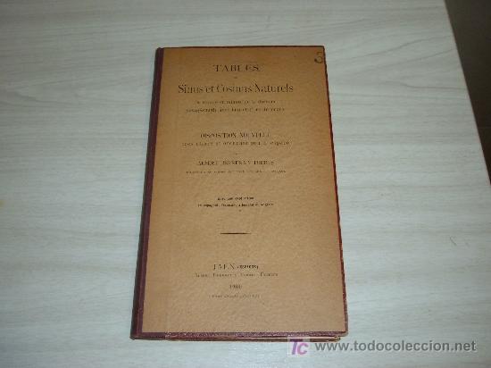 Livros antigos: TABLES DE SINUS ET COSINUS NATURELS ALBERT HERRERA Y TORRES JAEN (ESPAGNE) EDITEUR 1900